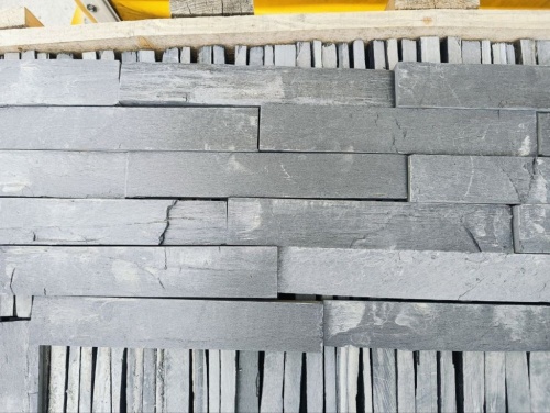 Плитка чёрная из натурального камня фасадная 30 см * 5 см, толщина 7 мм -30 мм купить в Новой Ляле