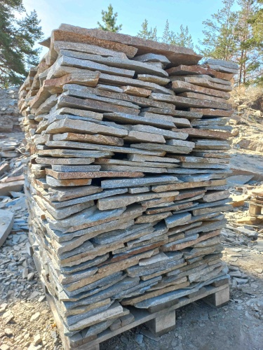 Плитняк златолит серебристый для цоколя, отмостки купить в Новой Ляле