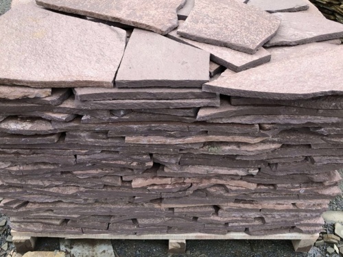 Плитняк лемезит бордовый для облицовки цоколя 20-25 мм  купить в Новой Ляле