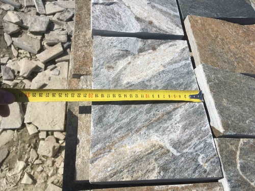 Плитка пилёная златолит Уральский для цоколя, отмостки купить в Новой Ляле