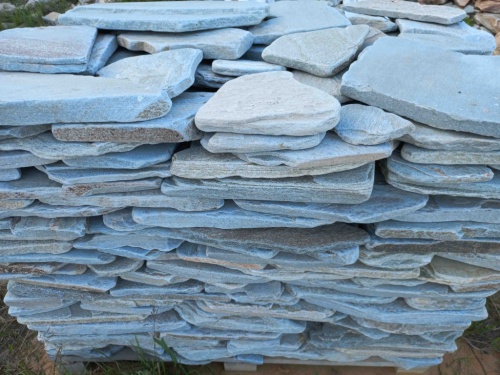 Плитняк златолит зелёный галтованный для цоколя купить в Новой Ляле